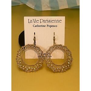 SOLD Catherine Popesco Gold and crystal earrings